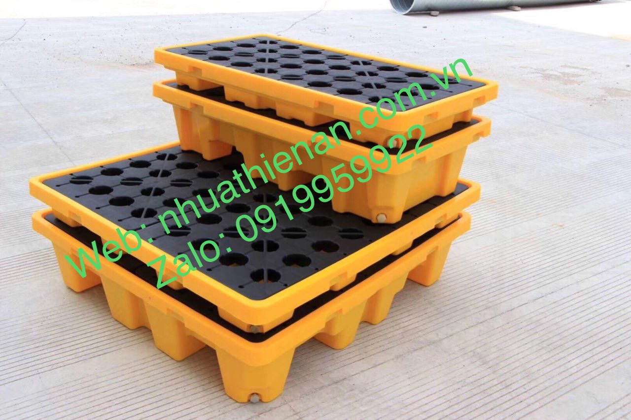 Pallet Chống Tràn 2 Phuy Thấp TA2T