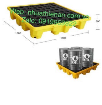 Pallet chống tràn 4 phuy cao TA3C_0