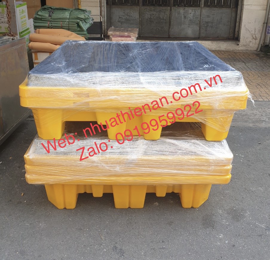 Pallet chống tràn 4 phuy cao TA3C_1