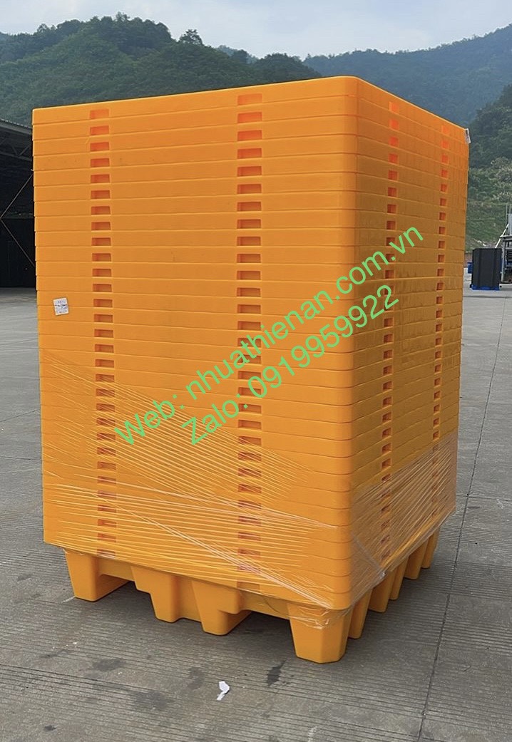 Pallet chống tràn 4 phuy cao TA3C_2