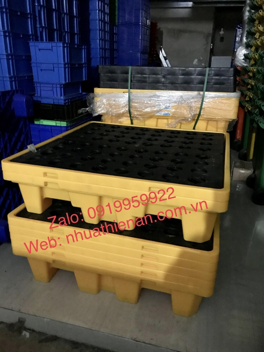 Pallet chống tràn 4 phuy cao TA3C_5