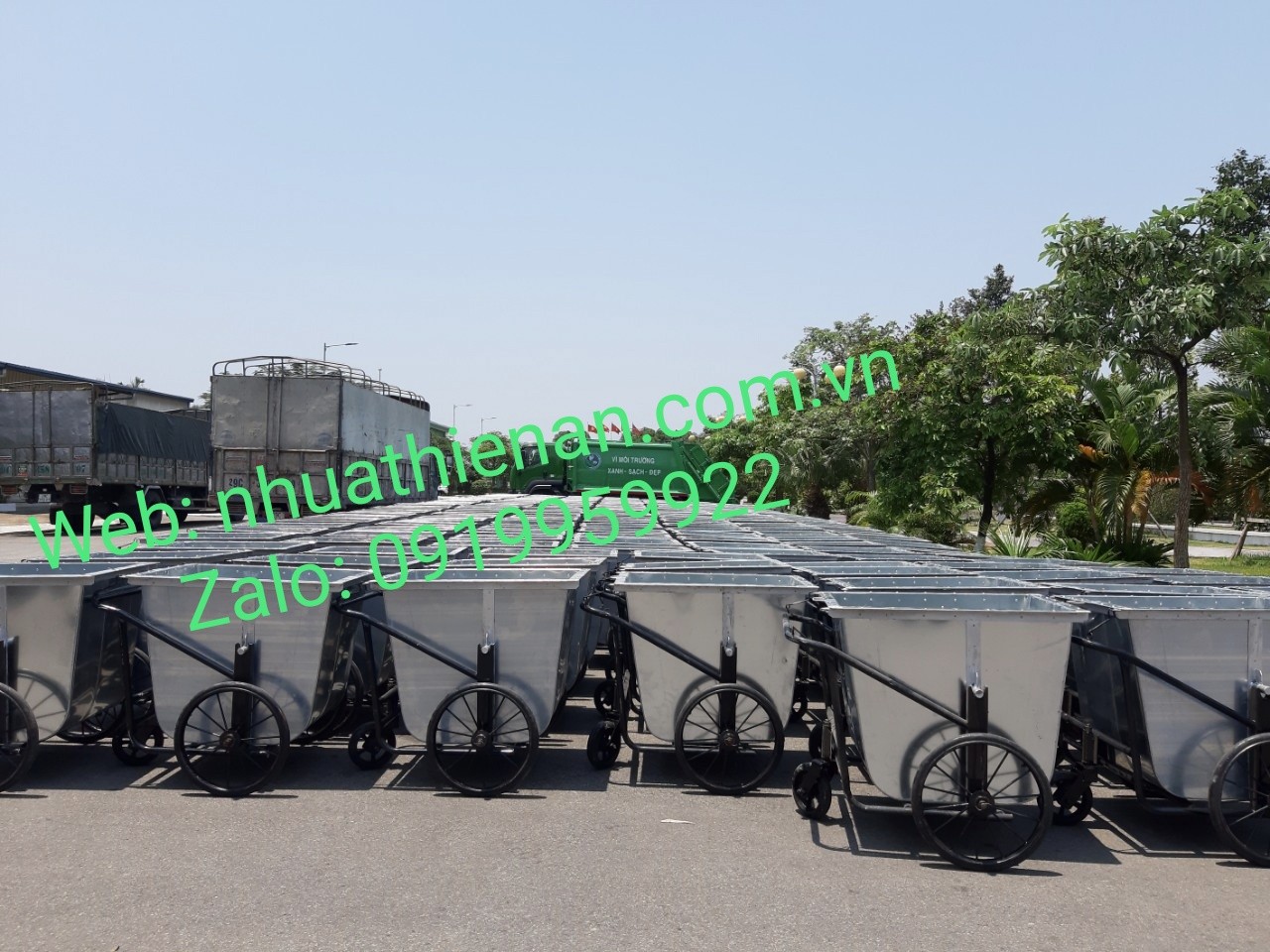 Xe Gom Rác Bằng Tone 400 Lít